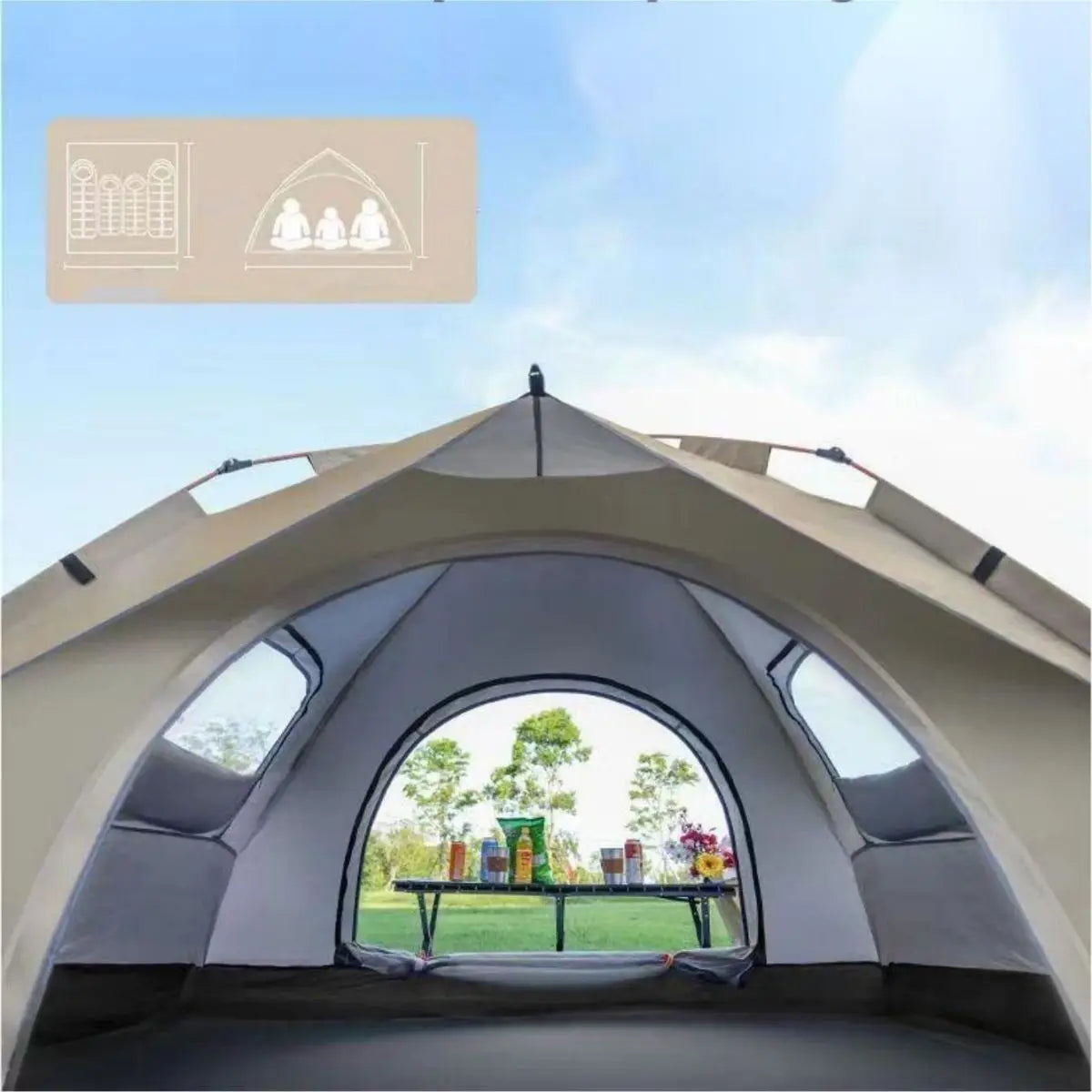 2-Person Automatic Pop-Up Camping Tent Waterproof
