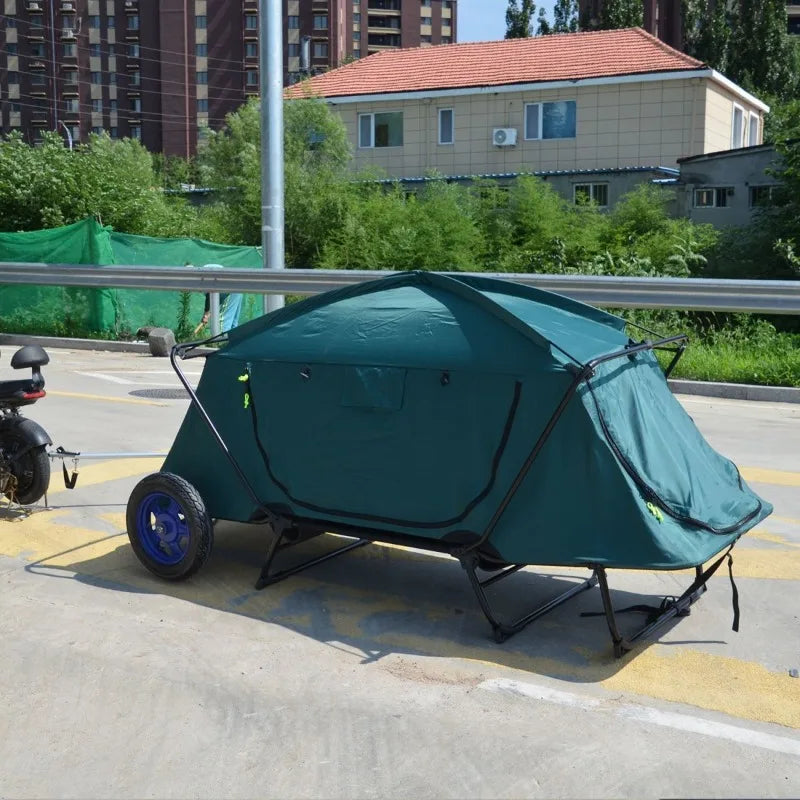 Triple-Layer Cycling Camping Tent – 201T Polyester Waterproof, Aluminum Frame