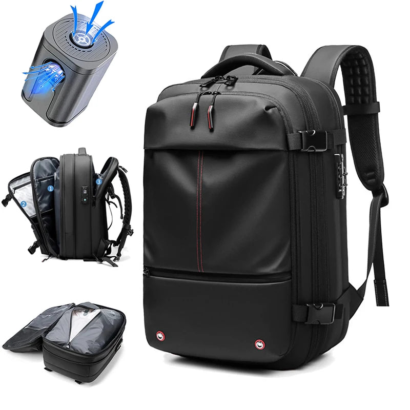 17-Inch Laptop Vacuum Compression Backpack – 36–55L Expandable Travel Pack