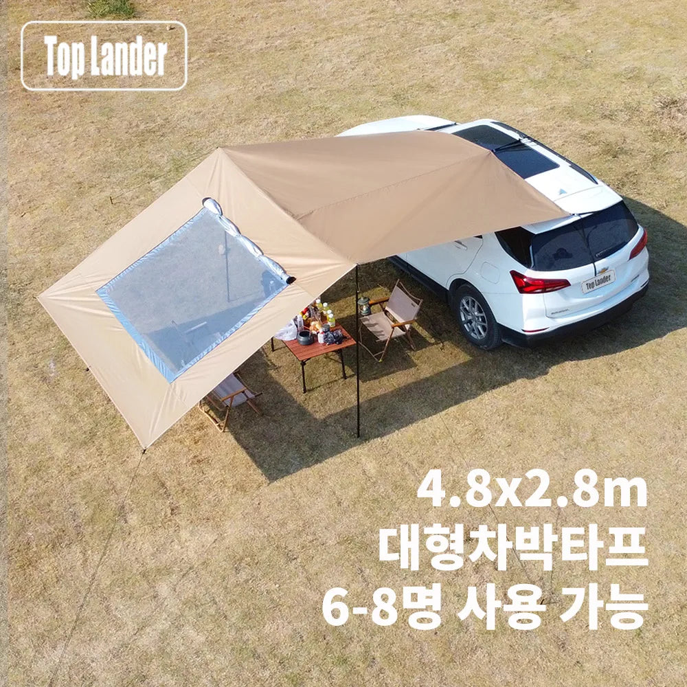 Car Tarp with Mesh Skylight