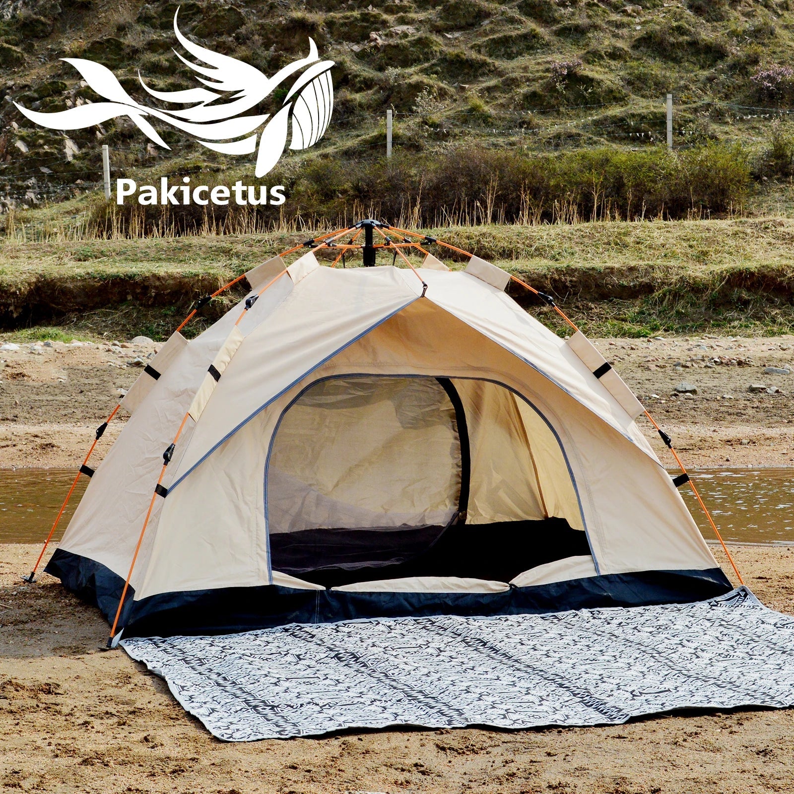 3-4 Person Instant Pop-Up Camping Tent – Dual Doors Waterproof Quick Setup Shelter