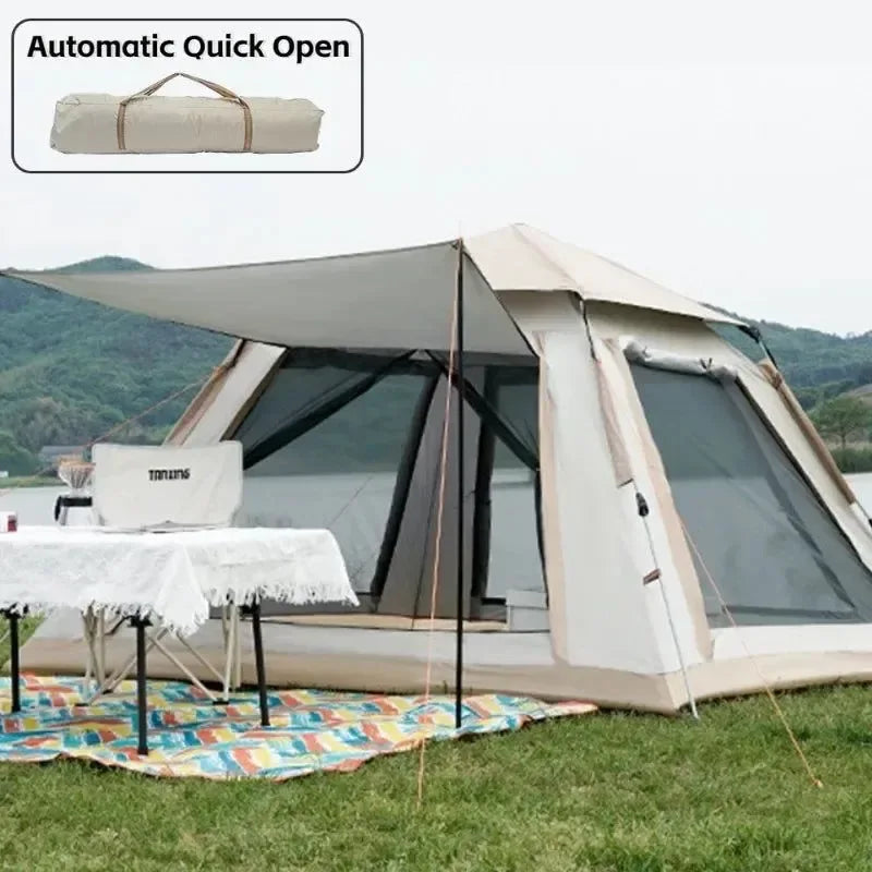 5-8 Person Automatic Quick-Open Camping Tent – Waterproof 600D Oxford with Rainfly