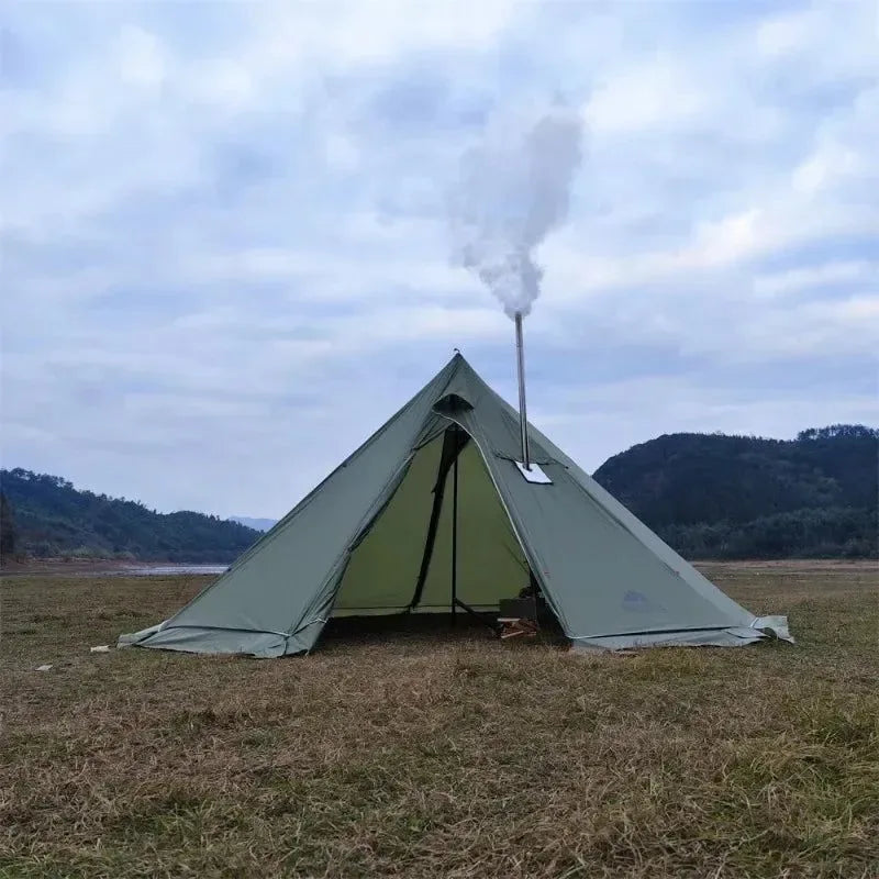 tent snow skirt 5M Oversized Pyramid Tent with Snow Skirt and Chimney Jacket