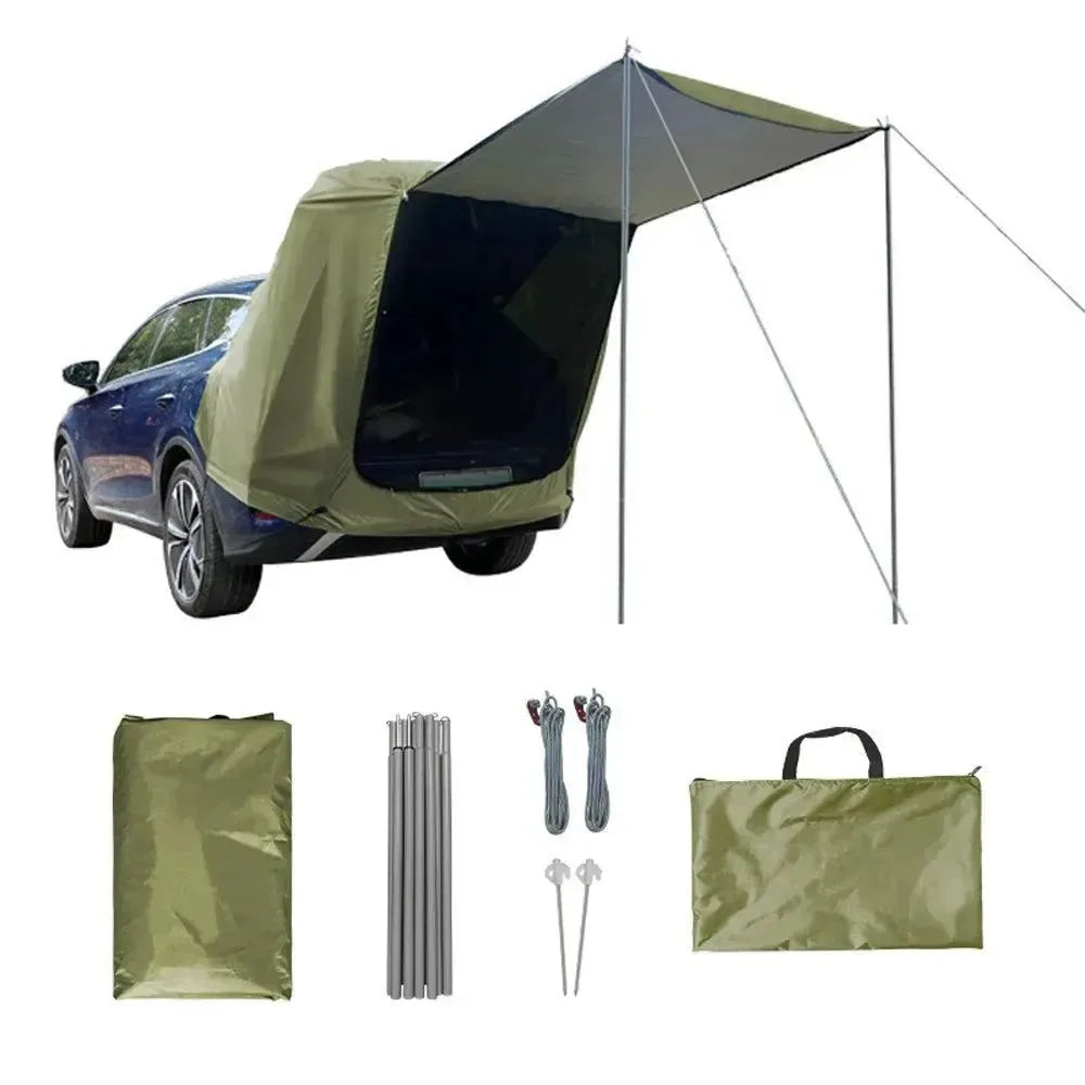 Car Trunk Tent with Canopy – Outdoor Tailgate Camping Shelter – Trekker Essentials