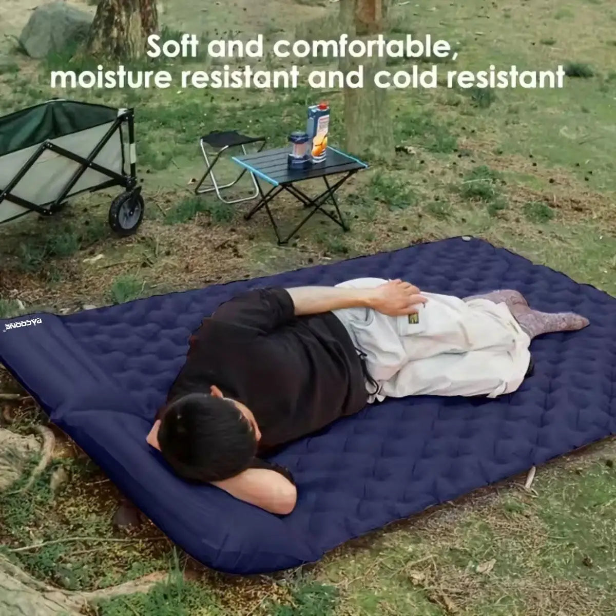 Foldable Outdoor Camping Inflatable Mattress - Warm, Ultra-Wide, Thick, Ultra-Light - Double-Use for Indoor Sleeping, Trekker Essentials