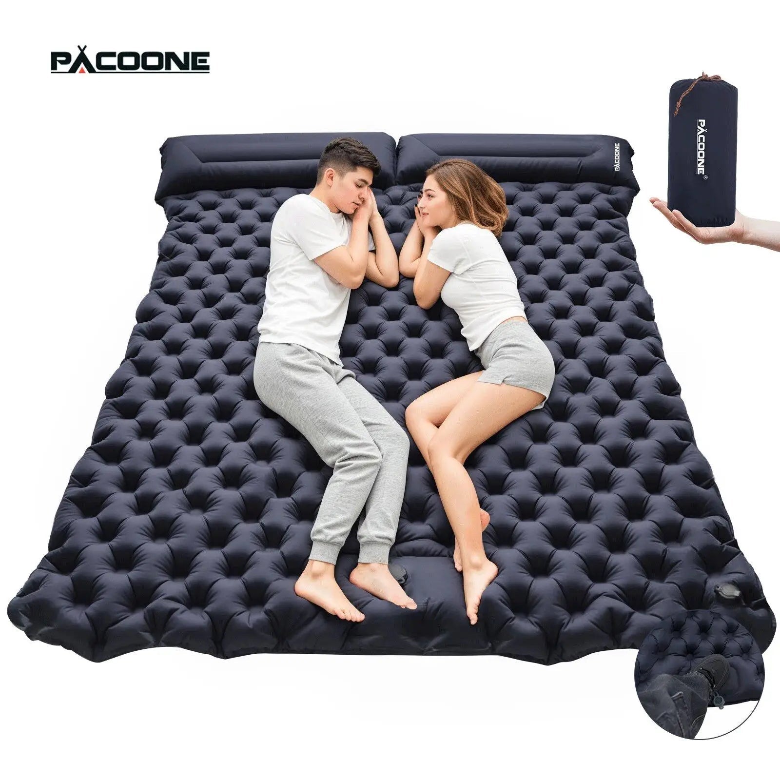 Foldable Outdoor Camping Inflatable Mattress - Warm, Ultra-Wide, Thick, Ultra-Light - Double-Use for Indoor Sleeping, Trekker Essentials