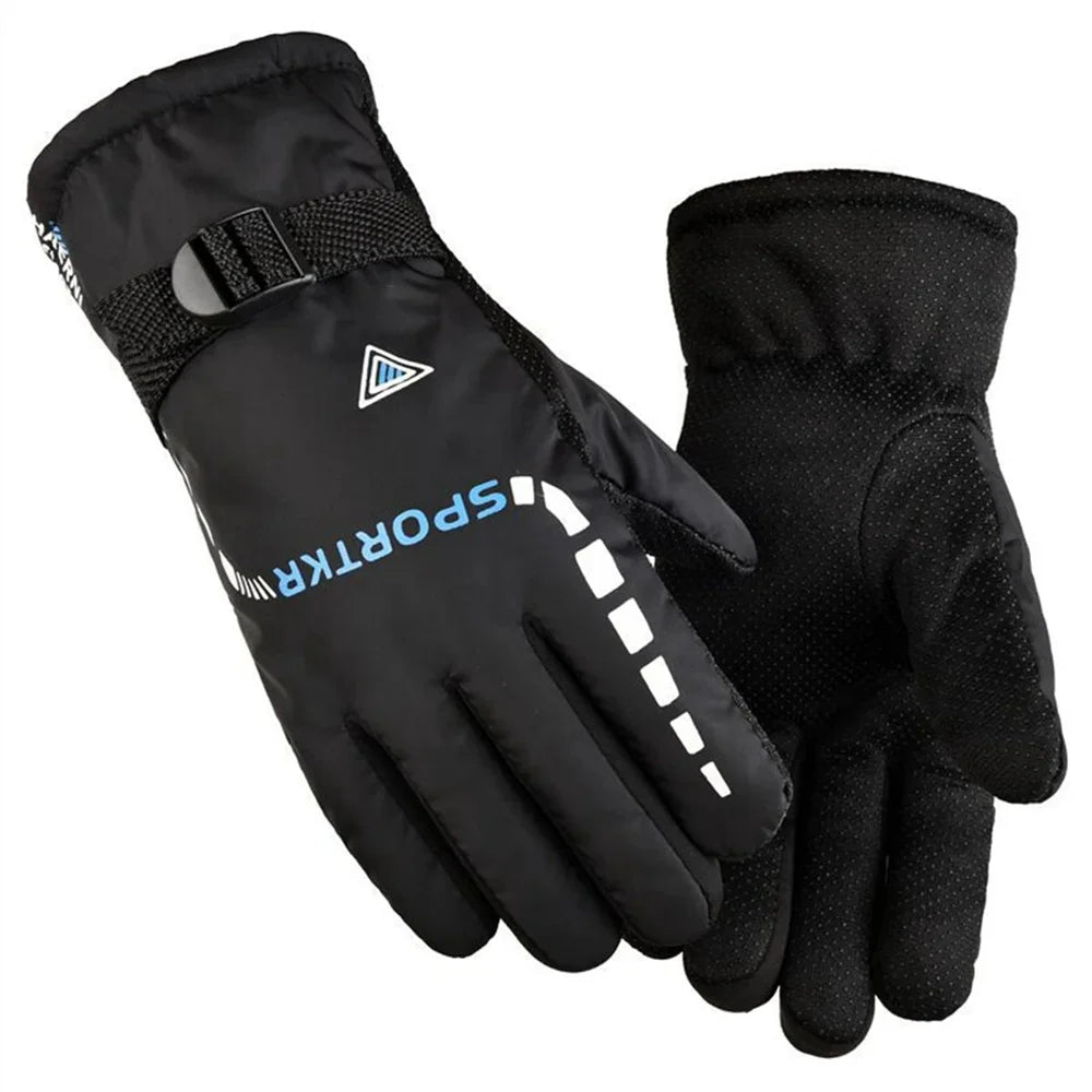 Waterproof Unisex Winter Gloves – Thickened Fleece, Windproof & Non-Slip for Skiing & Cycling