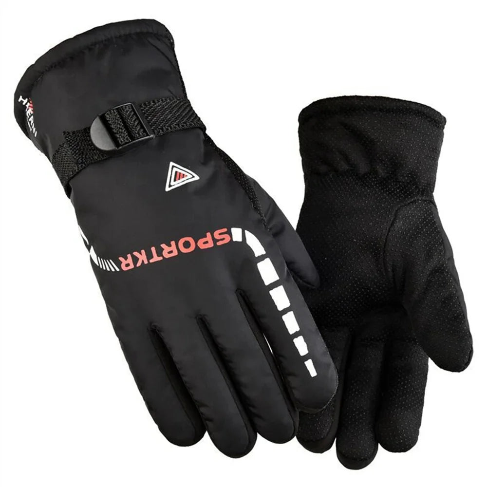 Waterproof Unisex Winter Gloves – Thickened Fleece, Windproof & Non-Slip for Skiing & Cycling