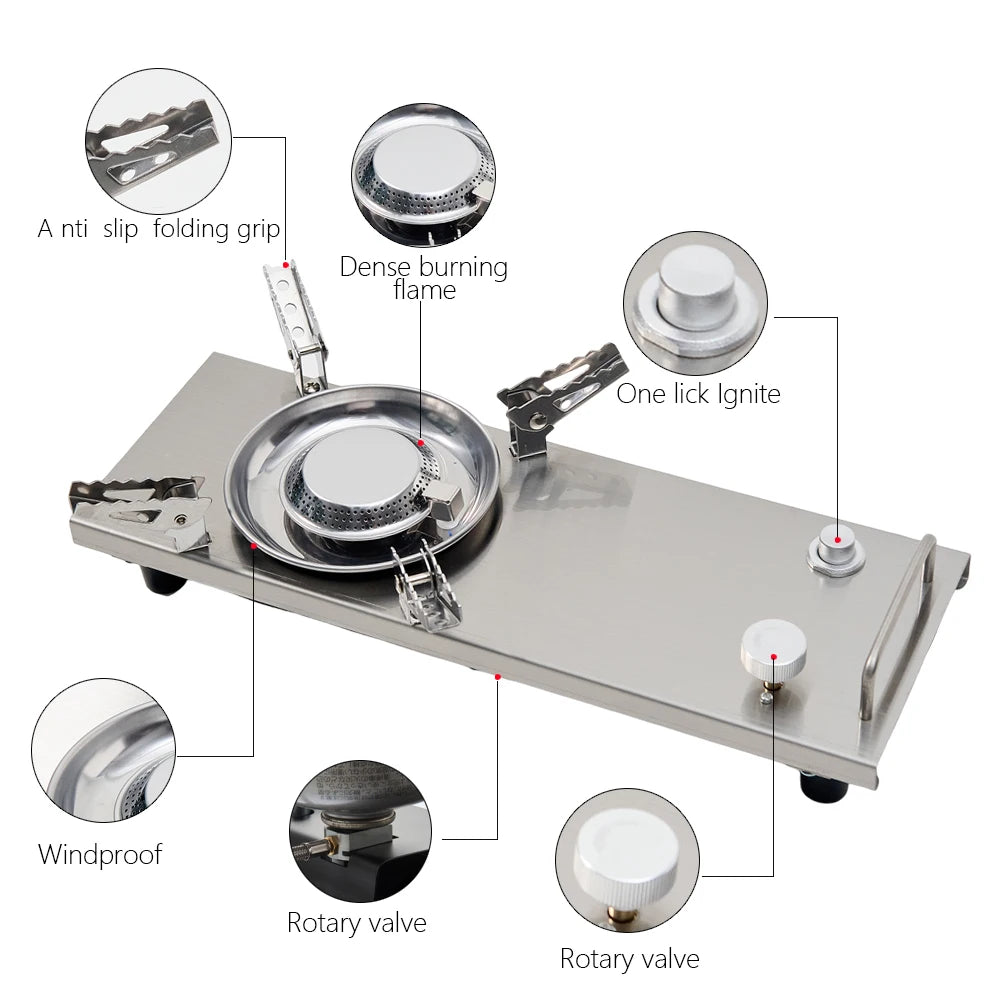 Pandatour Camping IGT 0.5UNT Gas Stove Outdoor One lick Ignite High Effi Ciency Camping Supplies Table Stove High Firepower Trekker Essentials