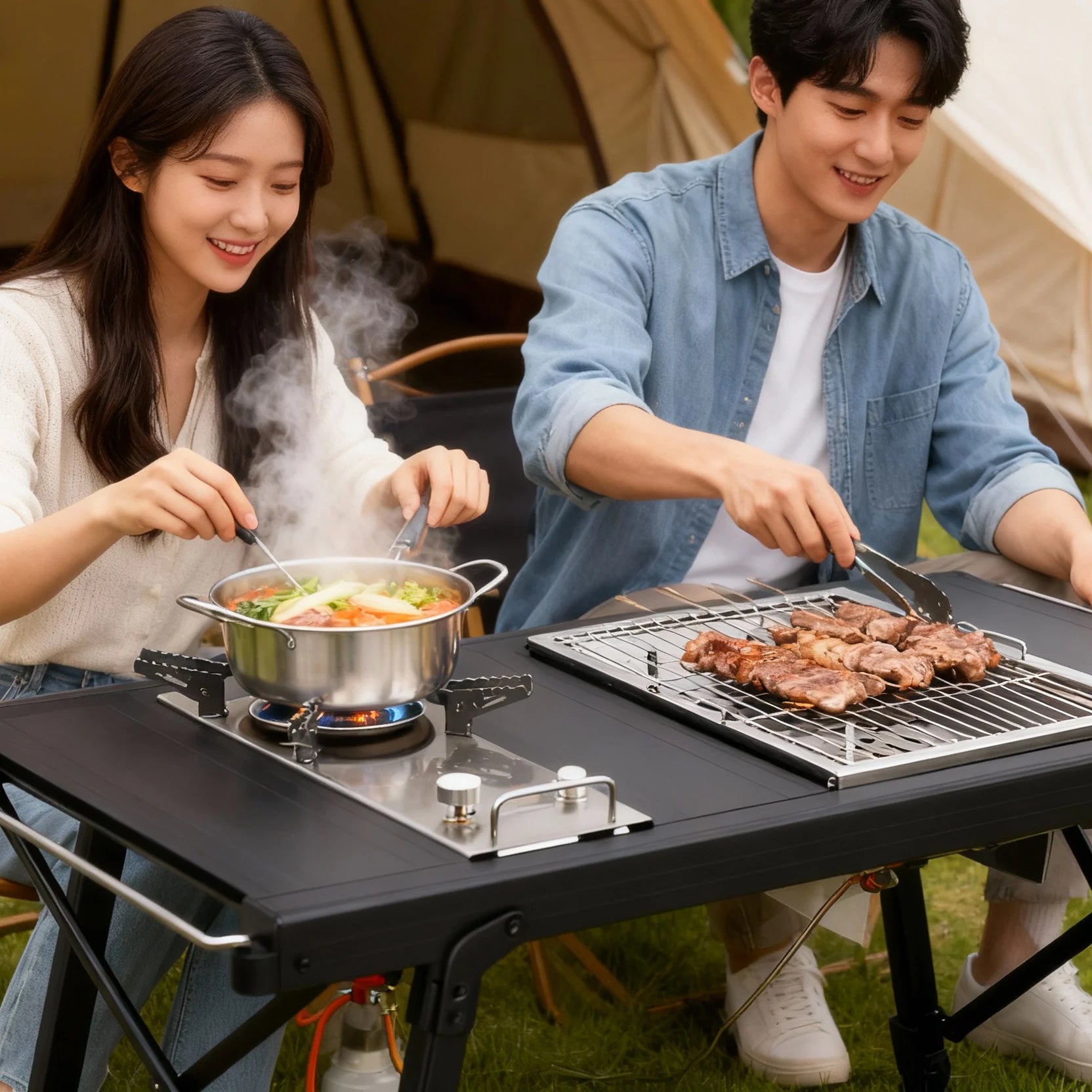 Pandatour Camping IGT Gas Stove Easy Equiped 0.5-Unit Portable Hiking Stove High Effi Ciency 6500W High Firepower Burner Trekker Essentials