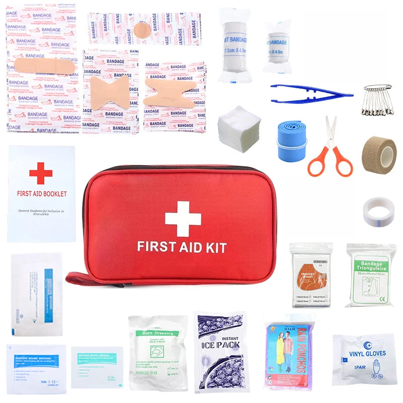 Family Car Travel First Aid Kit 198 Pieces First Aid Kit for Home, Car, Travel, Business, Survival, Office, Camping, Hiking, Boa Trekker Essentials