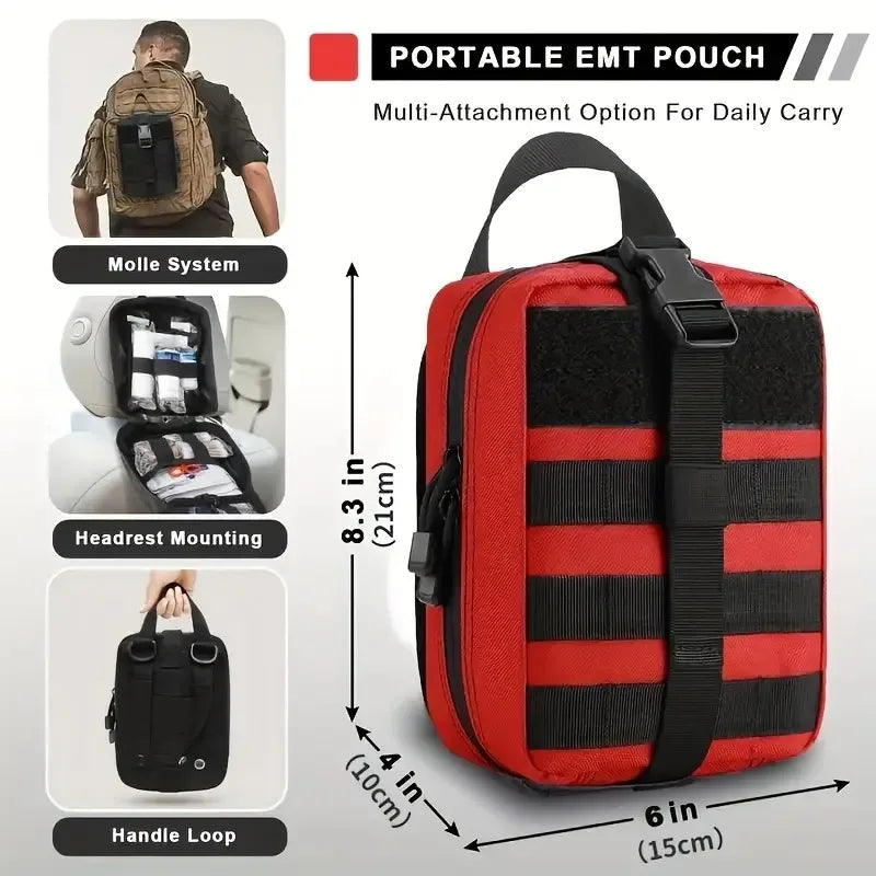 Tactical Molle First Aid Pouch – EDC Emergency Medical Kit Bag for Camping, Hiking & Survival Trekker Essentials