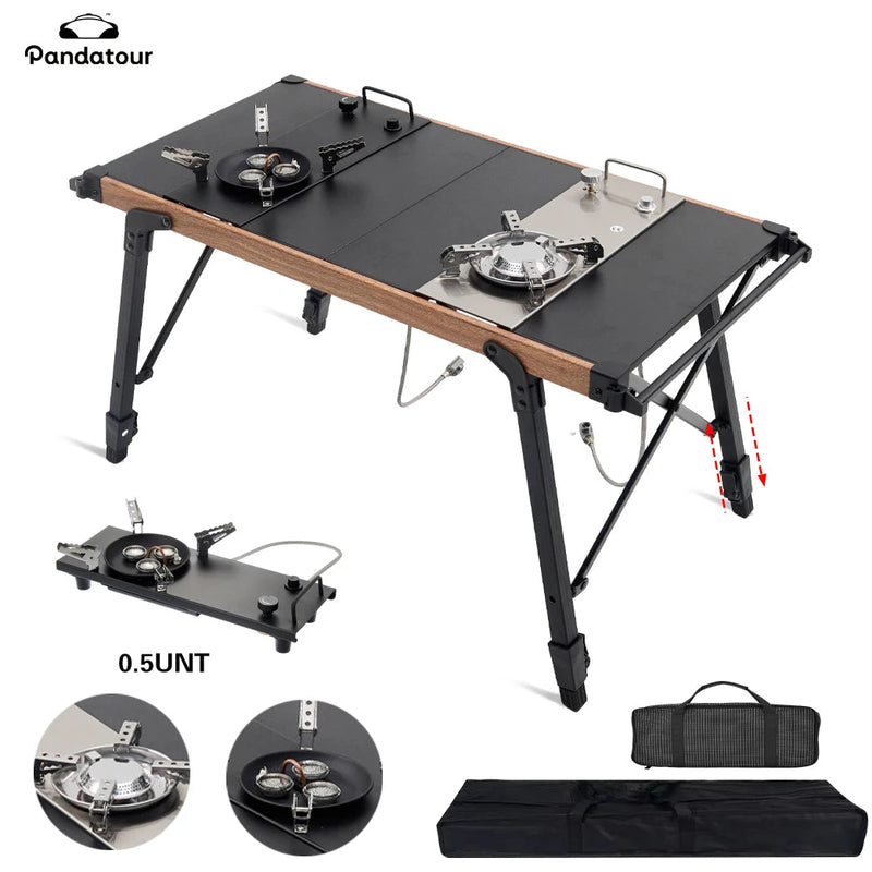 Pandatour Camping IGT 0.5UNT Gas Stove Outdoor One lick Ignite High Effi Ciency Camping Supplies Table Stove High Firepower Trekker Essentials