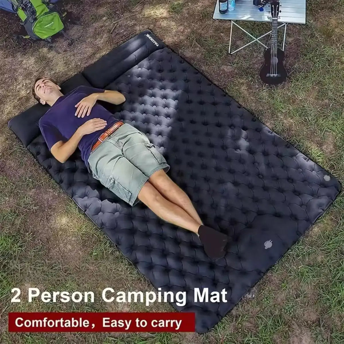 Foldable Outdoor Camping Inflatable Mattress - Warm, Ultra-Wide, Thick, Ultra-Light - Double-Use for Indoor Sleeping, Trekker Essentials