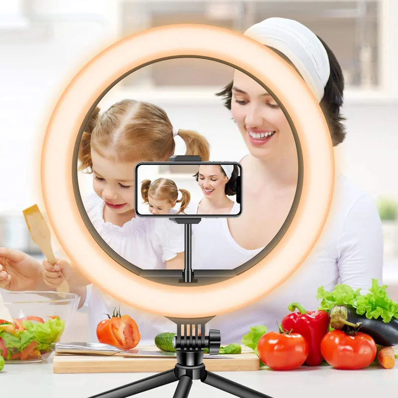 26 33CM Video Lights Dimmable Light Selfie LED Ring Light USB Ring Lighting Lamp With Tripod Stand To Make Youtube Ringlight Trekker Essentials