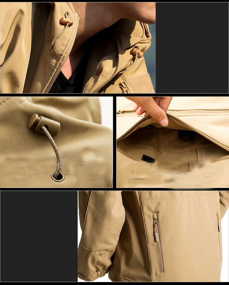 Men's Winter Autumn Softshell Fleece Jackets Waterproof Outdoor Fishing Hiking Hunting Thermal Camping Cargo Coats Warm M-5XL Trekker Essentials