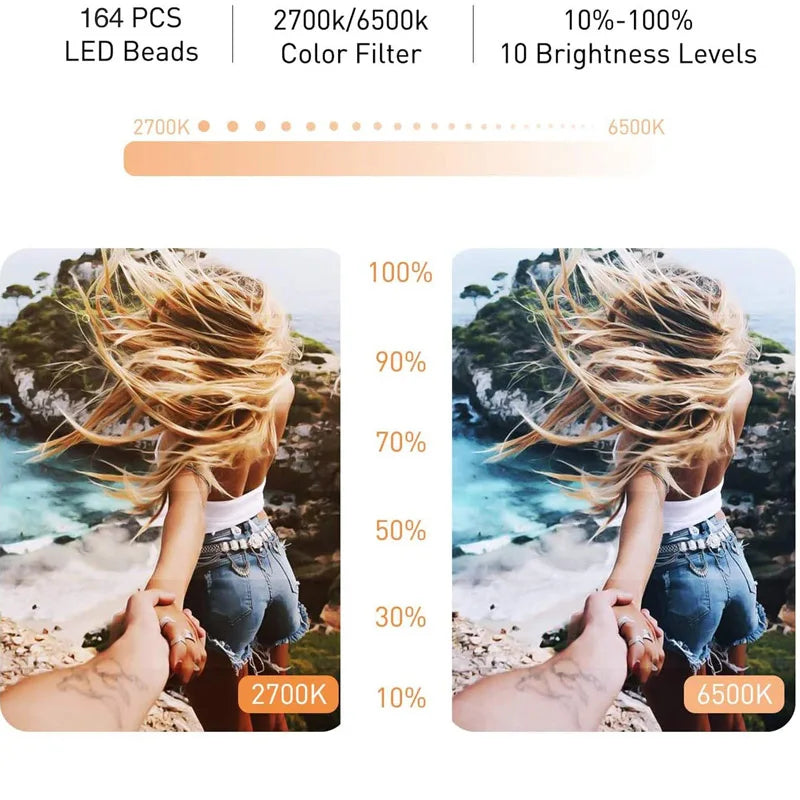 26 33CM Video Lights Dimmable Light Selfie LED Ring Light USB Ring Lighting Lamp With Tripod Stand To Make Youtube Ringlight Trekker Essentials