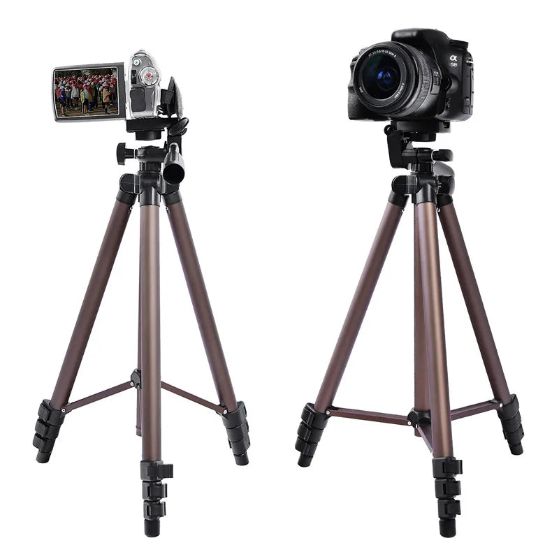 Professional Aluminum Tripod WT3130 - 126cm Camera Stand with Phone Holder for DSLR/Smartphone/Mirrorless (2.5kg Load, 540g Weight)