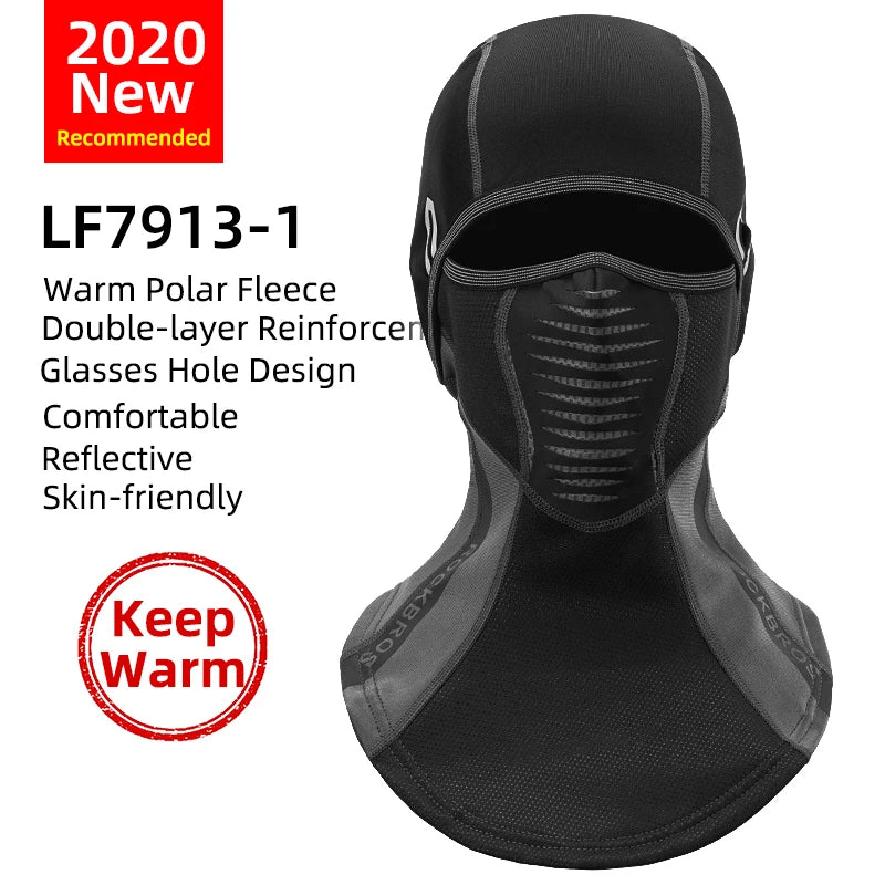 Windproof Thermal Fleece Ski Mask – Full Face Cover Balaclava for Snowboarding & Cycling