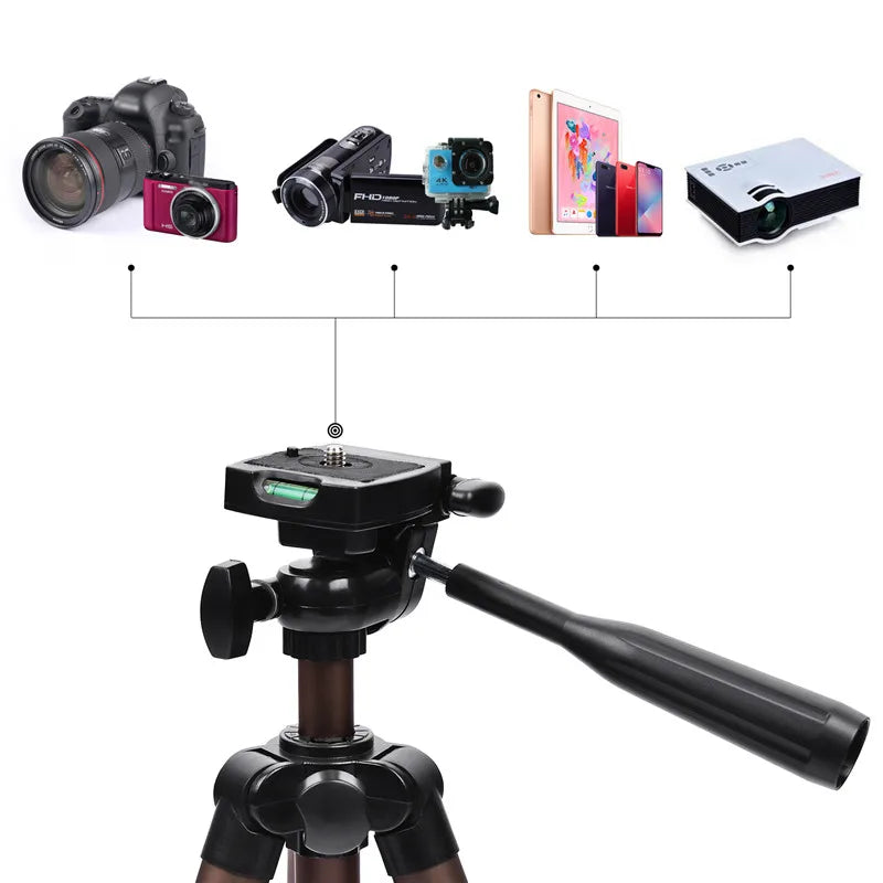 Professional Aluminum Tripod WT3130 - 126cm Camera Stand with Phone Holder for DSLR/Smartphone/Mirrorless (2.5kg Load, 540g Weight)