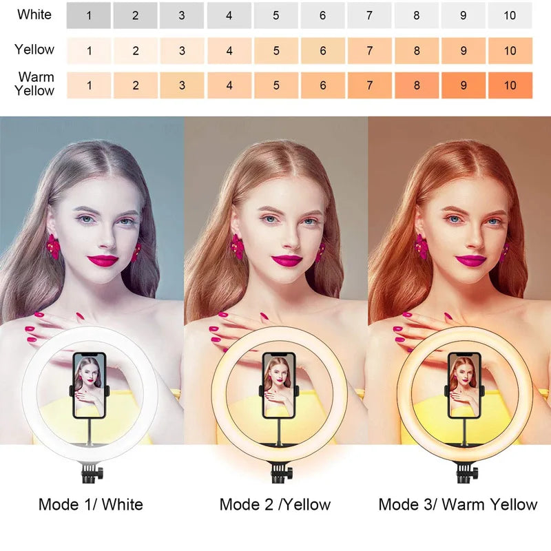 26 33CM Video Lights Dimmable Light Selfie LED Ring Light USB Ring Lighting Lamp With Tripod Stand To Make Youtube Ringlight Trekker Essentials