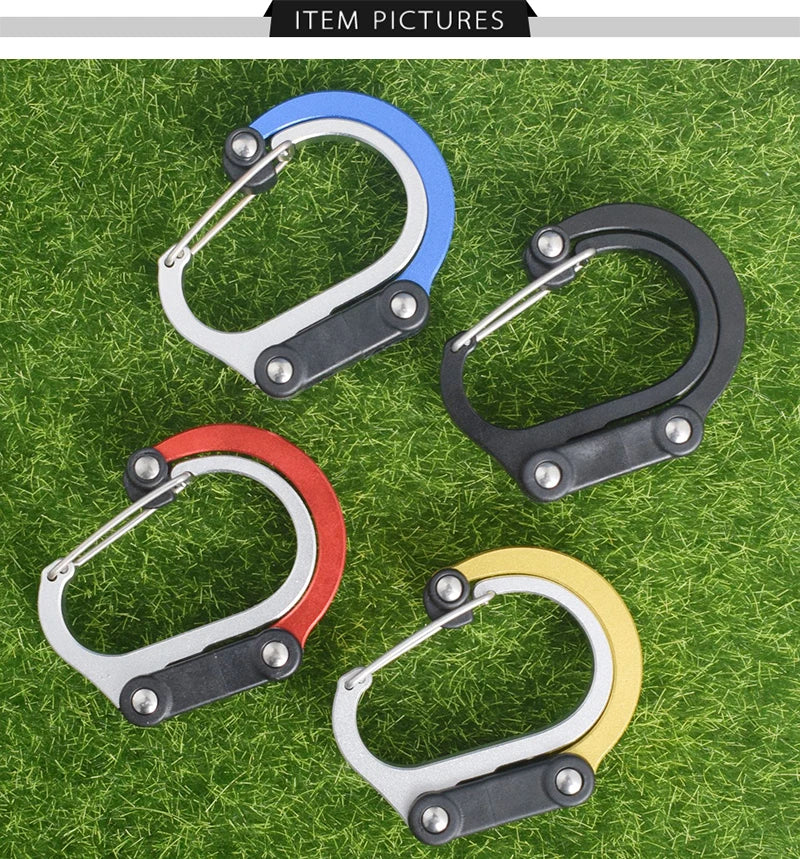 Multifunctional Hybrid Gear Clip Carabiner 360 Degree Rotating Hook Strong Buckle Camping Hiking Travel Backpack Outdoor Gadget Trekker Essentials