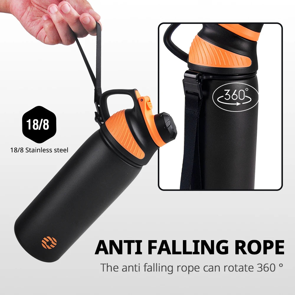 1000ml Stainless Steel Vacuum Flask | Magnetic Lid Insulated Water Bottle for Cycling & Outdoor Sports