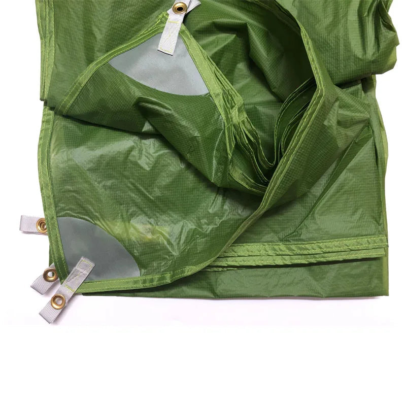 Ultralight Camping Tarp 15D Nylon Silicone Coated – Waterproof Backpacking Shelter (3×3 / 4×3 / 5×3 m) Trekker Essentials
