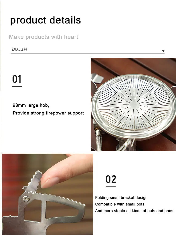 3800W Windproof Portable Gas Stove for Camping & High-Altitude Cooking