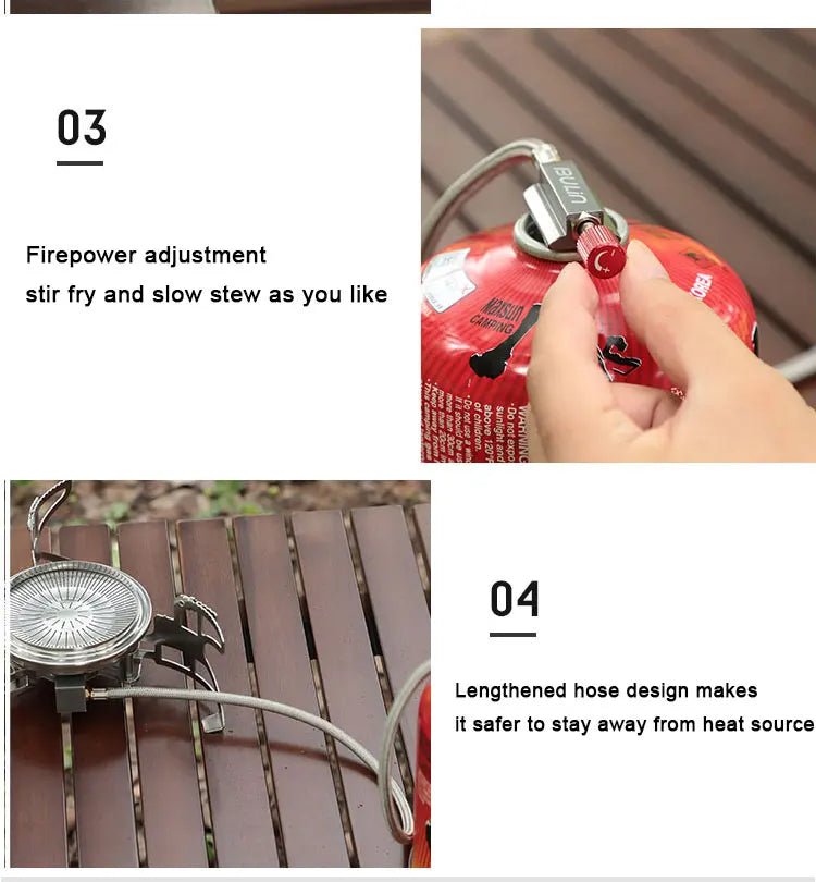 3800W Windproof Portable Gas Stove for Camping & High-Altitude Cooking