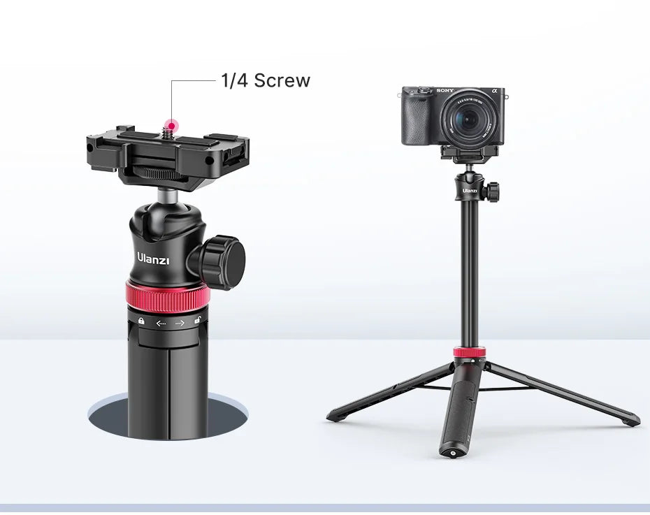 Extendable Vlog Tripod Stand with Phone Mount – 42" for DSLR, Smartphone, GoPro