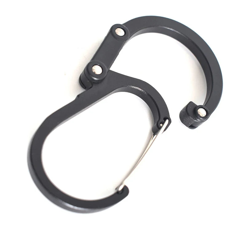 Multifunctional Hybrid Gear Clip Carabiner 360 Degree Rotating Hook Strong Buckle Camping Hiking Travel Backpack Outdoor Gadget Trekker Essentials