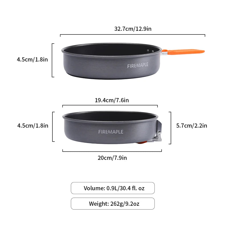 Non-Stick Camping Frying Pan 0.9L – Lightweight Outdoor Skillet for Hiking, Backpacking & Camping Trekker Essentials