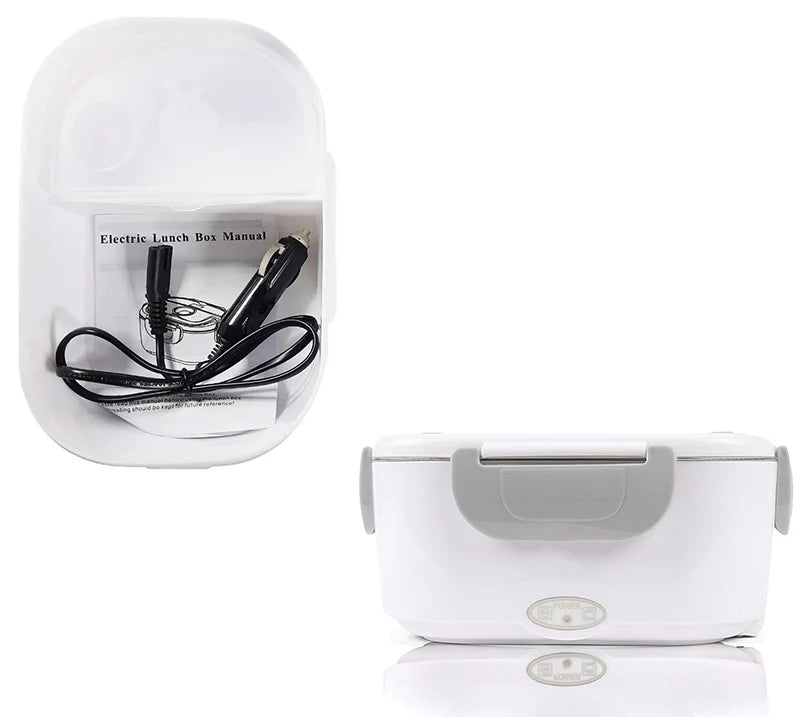 Fiambrera eléctrica portátil con calentador de alimentos: 12 V/24 V/110 V/220 V para el hogar, la oficina, viajes y el coche.