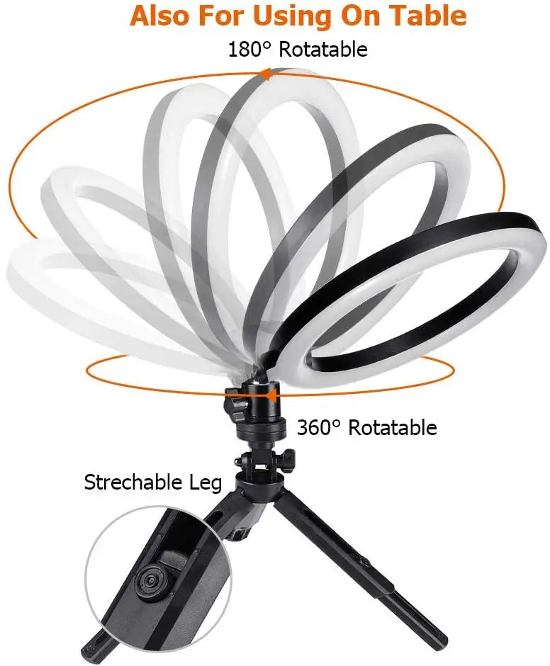 10 Inch LED Ring Light with Tripod & Phone Holder for Video & Makeup