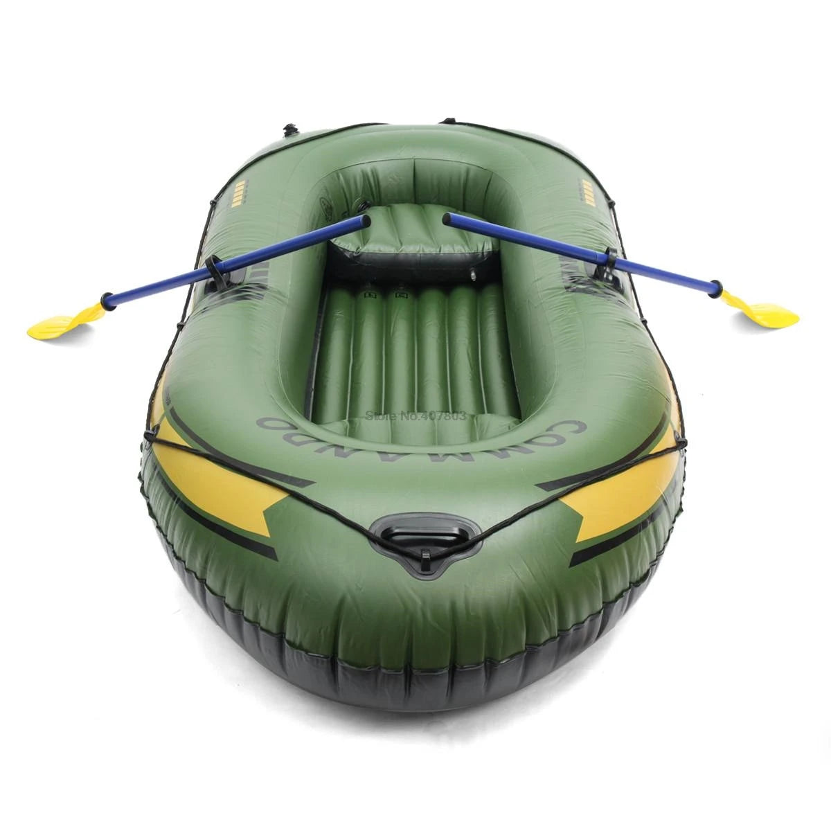 Inflatable Fishing Boat with Rod Holders: 200kg Capacity, 3-Person Raft for Lakes & Rivers