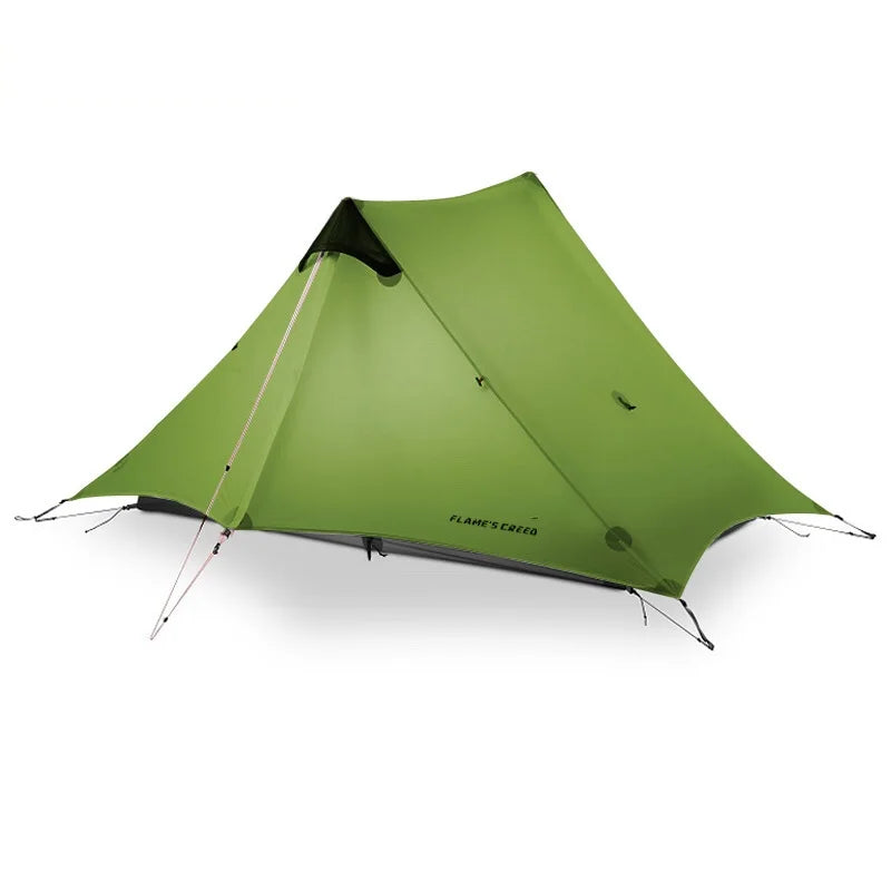 2024 New Version FLAME'S CREED LanShan 2 Person Oudoor Ultralight Camping Tent 3 Season Professional 15D Silnylon Rodless Tent Trekker Essentials