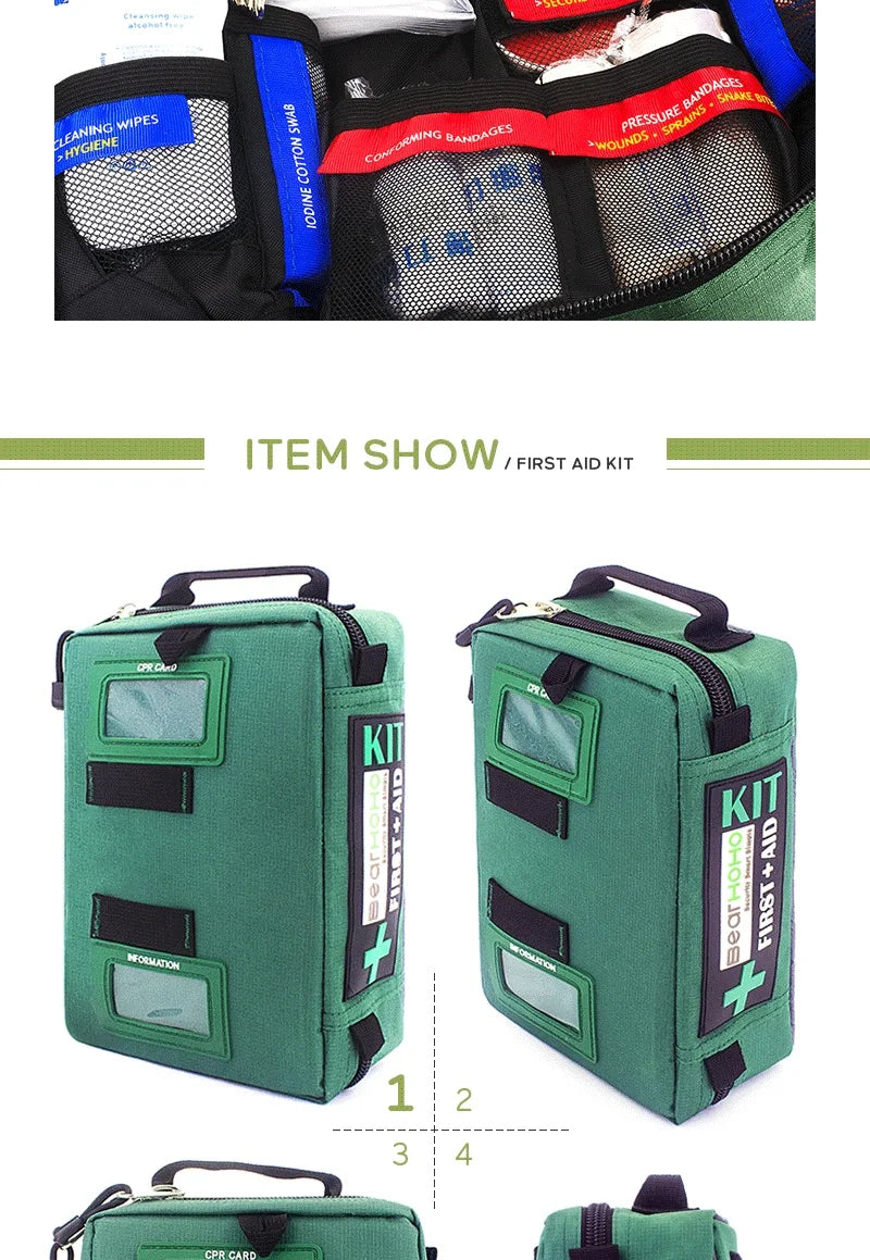 255-Piece First Aid Kit (or Empty Medical Bag) – Tactical Emergency Survival Kit for Camping, Travel & Home Trekker Essentials