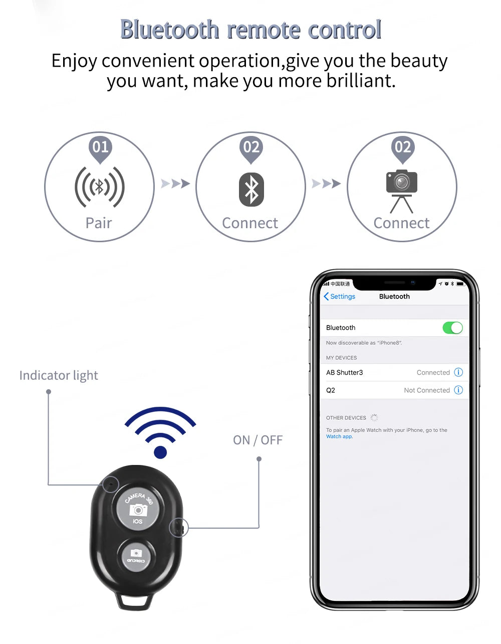 Flexible Phone Tripod Stand with Ring Light & Bluetooth Remote - 200cm