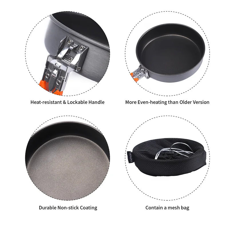 Non-Stick Camping Frying Pan 0.9L – Lightweight Outdoor Skillet for Hiking, Backpacking & Camping Trekker Essentials