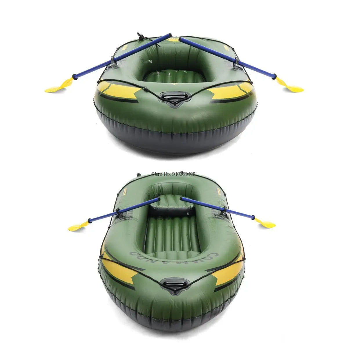 Inflatable Fishing Boat with Rod Holders: 200kg Capacity, 3-Person Raft for Lakes & Rivers