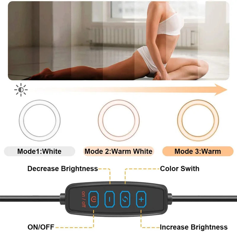 26 33CM Video Lights Dimmable Light Selfie LED Ring Light USB Ring Lighting Lamp With Tripod Stand To Make Youtube Ringlight Trekker Essentials