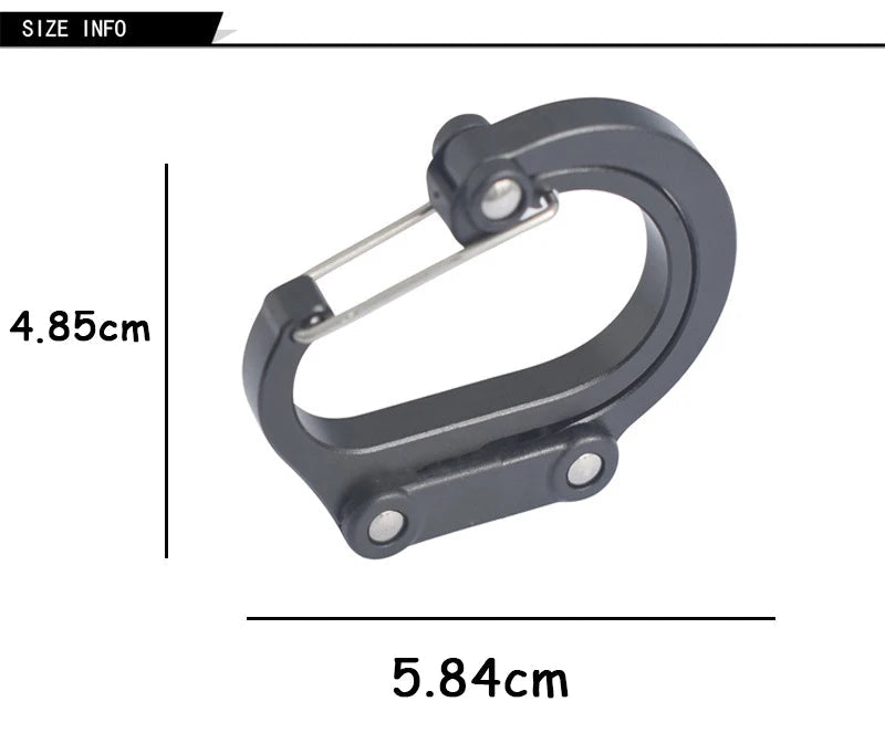 Multifunctional Hybrid Gear Clip Carabiner 360 Degree Rotating Hook Strong Buckle Camping Hiking Travel Backpack Outdoor Gadget Trekker Essentials