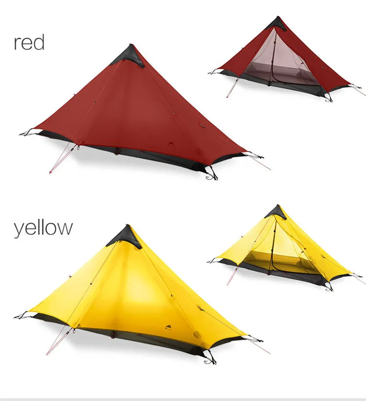 FLAME’S CREED Lanshan 1 Ultralight Tent – 1 Person 15D Silnylon Backpacking Shelter (4-Season, Double Layer) Trekker Essentials