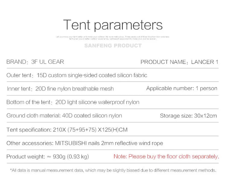FLAME’S CREED Lanshan 1 Ultralight Tent – 1 Person 15D Silnylon Backpacking Shelter (4-Season, Double Layer) Trekker Essentials