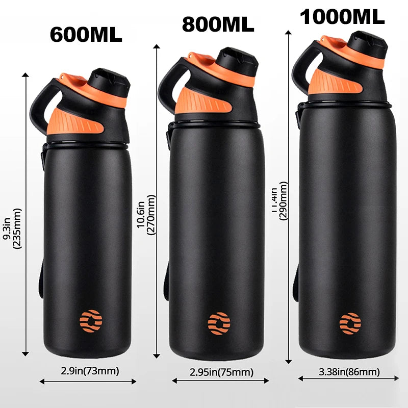1000ml Stainless Steel Vacuum Flask | Magnetic Lid Insulated Water Bottle for Cycling & Outdoor Sports