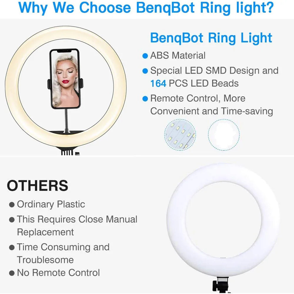 26 33CM Video Lights Dimmable Light Selfie LED Ring Light USB Ring Lighting Lamp With Tripod Stand To Make Youtube Ringlight Trekker Essentials