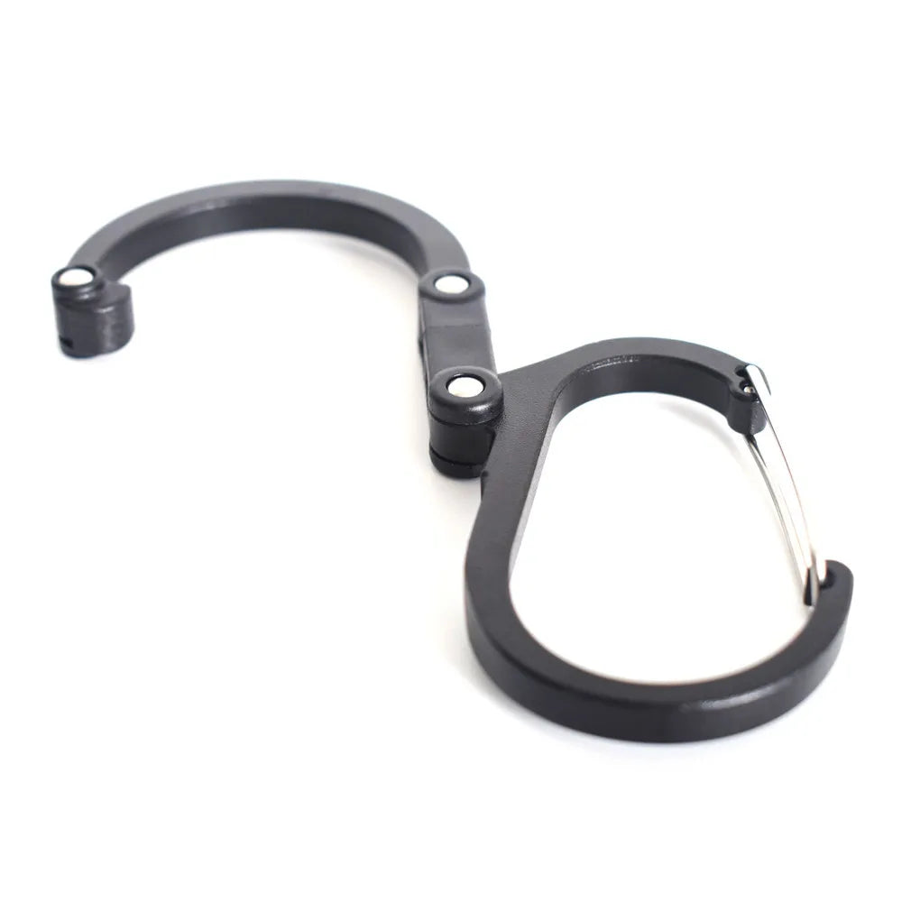 Multifunctional Hybrid Gear Clip Carabiner 360 Degree Rotating Hook Strong Buckle Camping Hiking Travel Backpack Outdoor Gadget Trekker Essentials