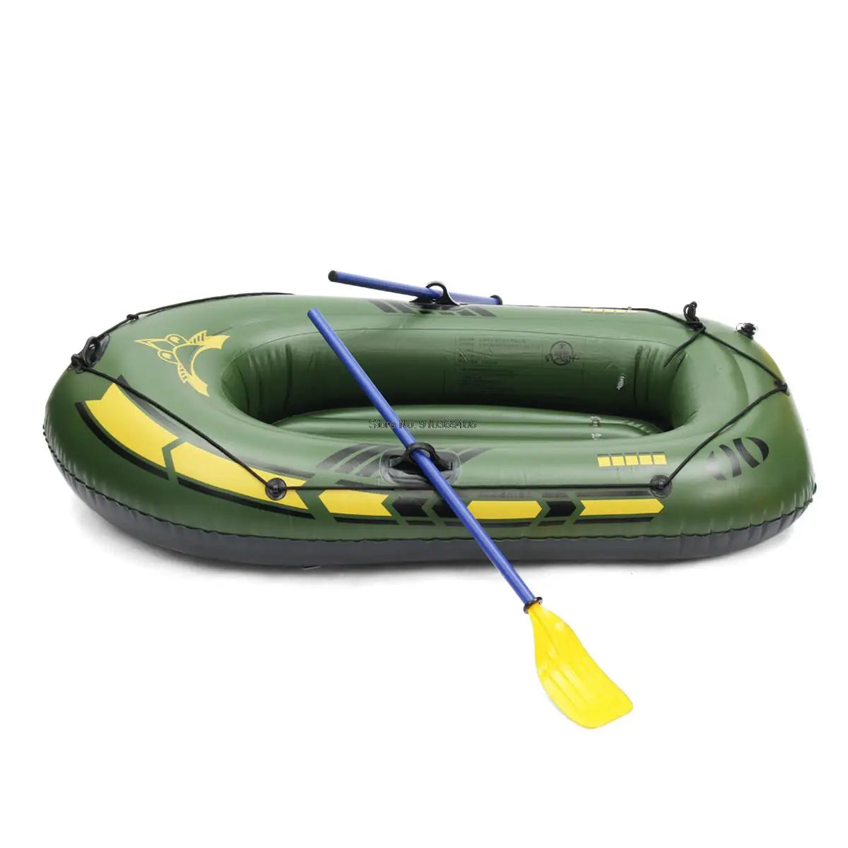 Inflatable Fishing Boat with Rod Holders: 200kg Capacity, 3-Person Raft for Lakes & Rivers