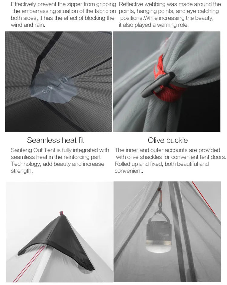 FLAME’S CREED Lanshan 1 Ultralight Tent – 1 Person 15D Silnylon Backpacking Shelter (4-Season, Double Layer) Trekker Essentials